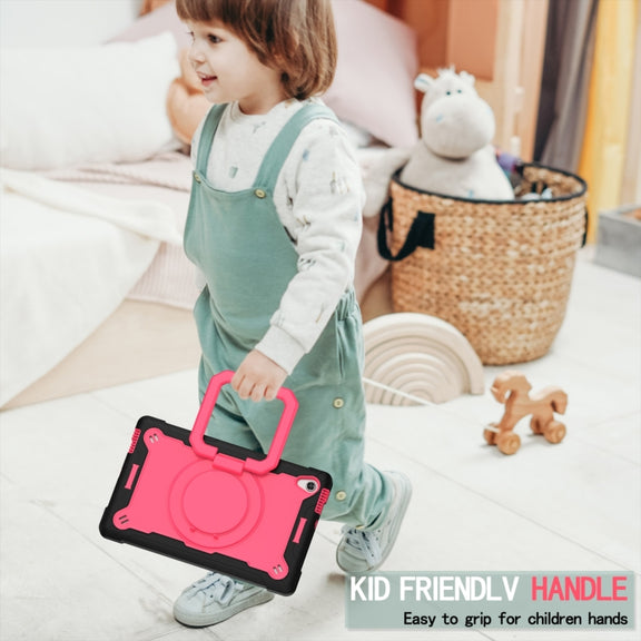 For Lenovo Tab M10 HD 2nd Gen Silicone + PC Bracelet Holder Tablet Case(Black + Rose Red)