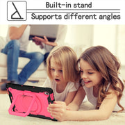 For Lenovo Tab M10 HD 2nd Gen Silicone + PC Bracelet Holder Tablet Case(Black + Rose Red)