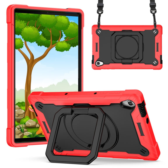 For Lenovo Tab M10 HD 2nd Gen Silicone + PC Bracelet Holder Tablet Case(Red + Black)