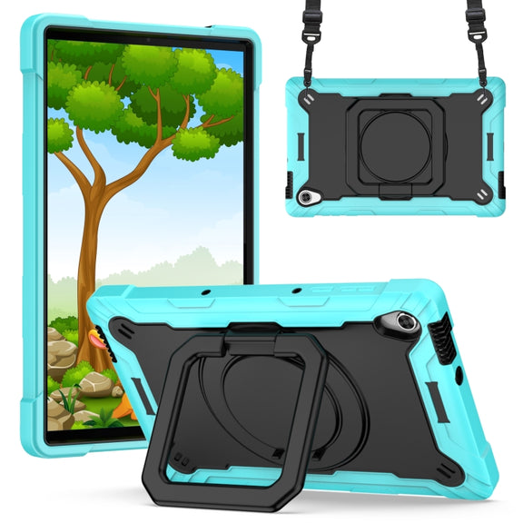 For Lenovo Tab M10 HD 2nd Gen Silicone + PC Bracelet Holder Tablet Case(Mint Green + Black)