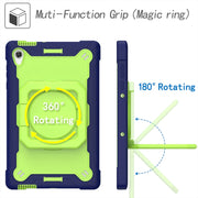 For Lenovo Tab M10 HD 2nd Gen Silicone + PC Bracelet Holder Tablet Case(Navy Blue + Yellow Green)