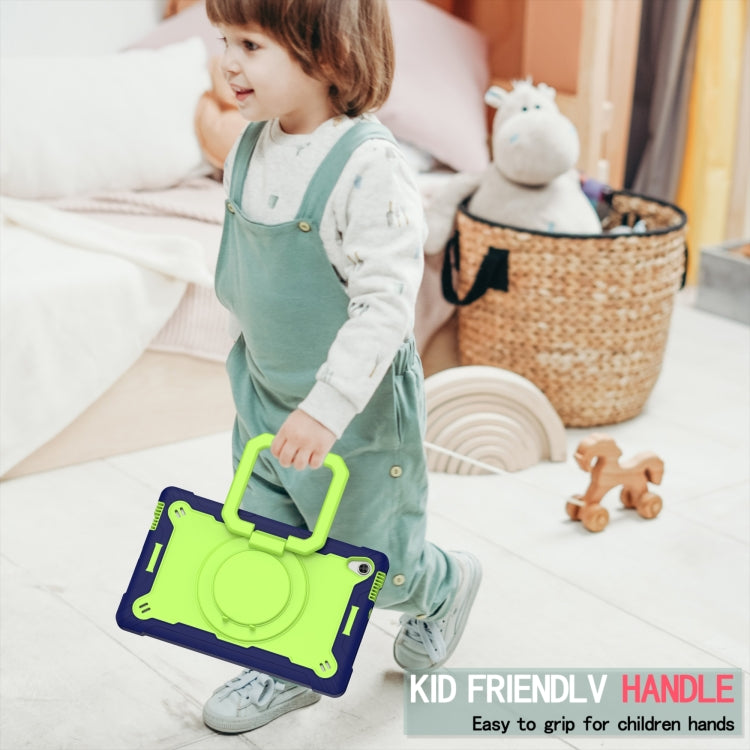 For Lenovo Tab M10 HD 2nd Gen Silicone + PC Bracelet Holder Tablet Case(Navy Blue + Yellow Green)