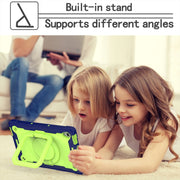 For Lenovo Tab M10 HD 2nd Gen Silicone + PC Bracelet Holder Tablet Case(Navy Blue + Yellow Green)