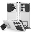 For Samsung Galaxy S23 Ultra 5G Stereoscopic Holder Sliding Camshield Phone Case(White) - Galaxy S23 Ultra 5G Cases by PMC TechLife | Online Shopping South Africa | PMC TechLife | Buy Now Pay Later Mobicred