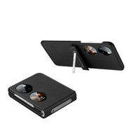 For Huawei P50 Pocket SULADA Invisible Bracket Leather Back Cover Phone Case(Black)