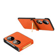 For Huawei P50 Pocket SULADA Invisible Bracket Leather Back Cover Phone Case(Orange) - free shipping - PMC TechLife - Order now!