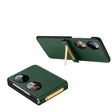 For Huawei P50 Pocket SULADA Invisible Bracket Leather Back Cover Phone Case(Dark Green) - Huawei Cases by SULADA | Online Shopping South Africa | PMC TechLife | Buy Now Pay Later Mobicred