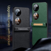 For Huawei P50 Pocket SULADA Invisible Bracket Leather Back Cover Phone Case(Orange)