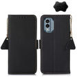 For Nokia X30 5G Side-Magnetic TJ Genuine Leather RFID Phone Case(Black) - Nokia Cases by PMC TechLife | Online Shopping South Africa | PMC TechLife | Buy Now Pay Later Mobicred
