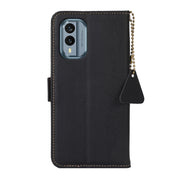 For Nokia X30 5G Side-Magnetic TJ Genuine Leather RFID Phone Case(Black)