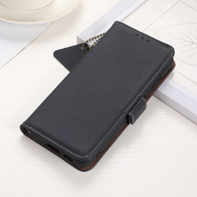 For Nokia X30 5G Side-Magnetic TJ Genuine Leather RFID Phone Case(Black)