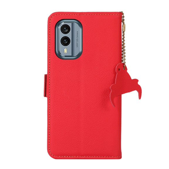 For Nokia X30 5G Side-Magnetic TJ Genuine Leather RFID Phone Case(Red)