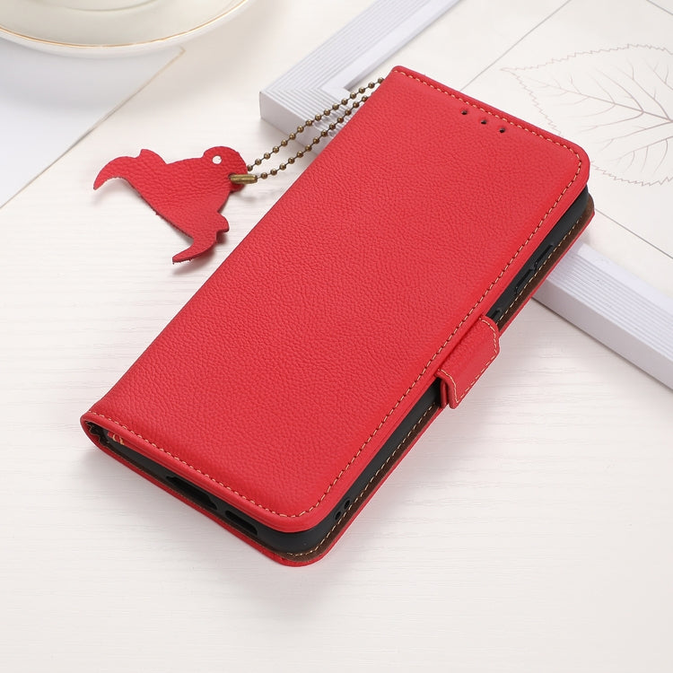 For Nokia X30 5G Side-Magnetic TJ Genuine Leather RFID Phone Case(Red)