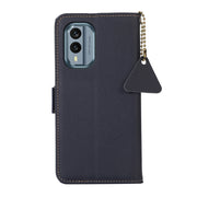 For Nokia X30 5G Side-Magnetic TJ Genuine Leather RFID Phone Case(Blue)