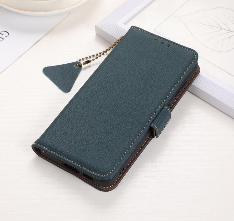 For Nokia X30 5G Side-Magnetic TJ Genuine Leather RFID Phone Case(Green)
