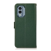 For Nokia X30 5G KHAZNEH Side-Magnetic Litchi Genuine Leather RFID Phone Case(Green)