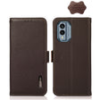 For Nokia X30 5G KHAZNEH Side-Magnetic Litchi Genuine Leather RFID Phone Case(Brown) - Nokia Cases by PMC TechLife | Online Shopping South Africa | PMC TechLife | Buy Now Pay Later Mobicred