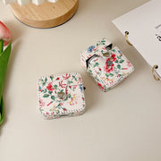 For AirPods Pro White Floral PU Leather Wireless Earphone Case