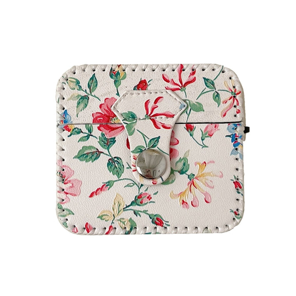 For AirPods 1/2 White Floral PU Leather Wireless Earphone Case
