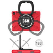 For Amazon Fire HD 8 2022 Silicone + PC Protective Tablet Case with Holder & Shoulder Strap(Red)