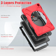For Amazon Fire HD 8 2022 Silicone + PC Protective Tablet Case with Holder & Shoulder Strap(Red)