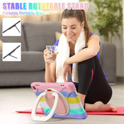 For Amazon Fire HD 8 2022 Silicone + PC Protective Tablet Case with Holder & Shoulder Strap(Colorful Pink)