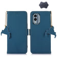 For Nokia X30 5G Genuine Leather Magnetic RFID Leather Phone Case(Blue) - Nokia Cases by PMC TechLife | Online Shopping South Africa | PMC TechLife | Buy Now Pay Later Mobicred