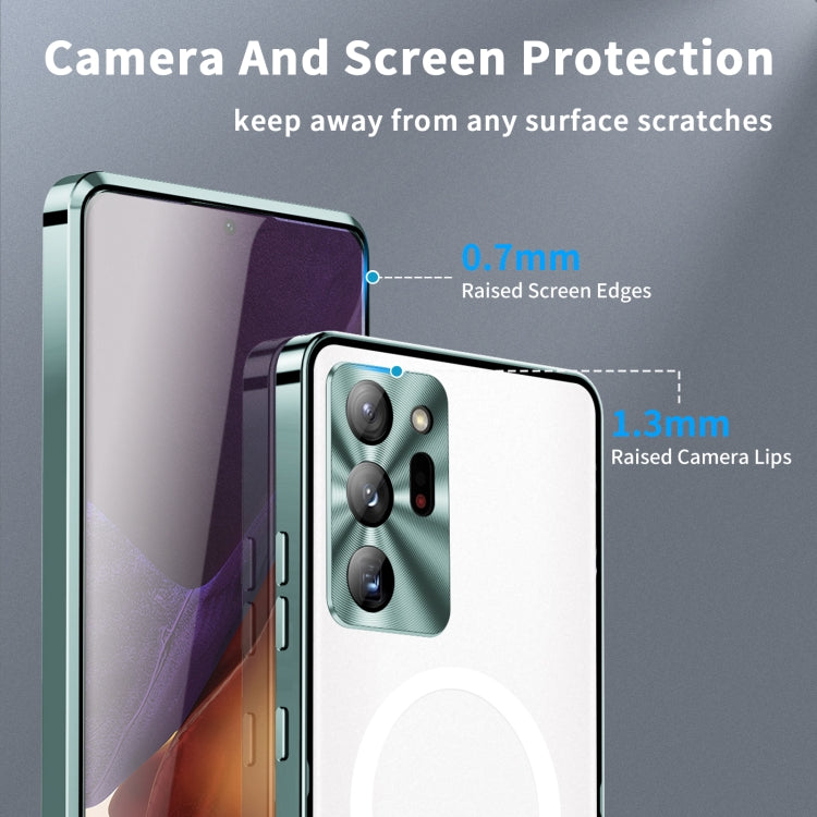 For Samsung Galaxy Note20 Ultra MagSafe Frosted Metal Phone Case(Green)
