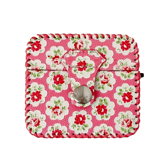For AirPods Pro 2 PU Leather Wireless Earphone Case(Little Red Flower)