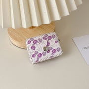For AirPods Pro 2 PU Leather Wireless Earphone Case(Purple Flowers)