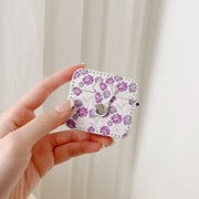 For AirPods Pro 2 PU Leather Wireless Earphone Case(Purple Flowers)