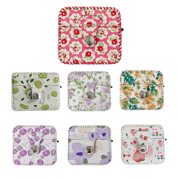 For AirPods Pro 2 PU Leather Wireless Earphone Case(Purple White Flowers)