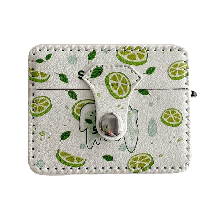 For AirPods 1/2 PU Leather Wireless Earphone Case(Lemon)