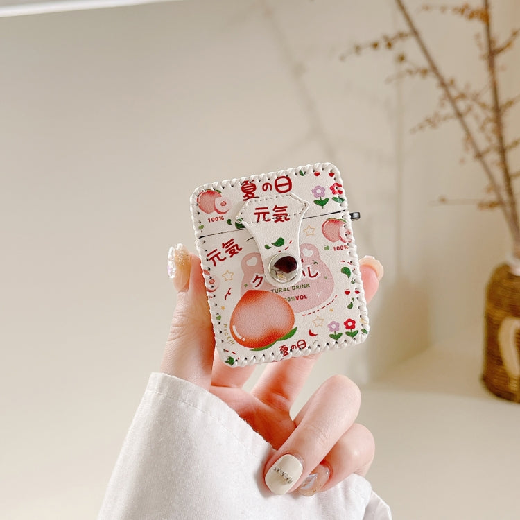For AirPods 3 PU Leather Wireless Earphone Case(Peach)