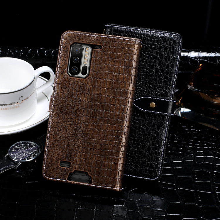 For Ulefone Armor 7 idewei Crocodile Texture Horizontal Flip Leather Case with Holder & Card Slots & Wallet(Black)