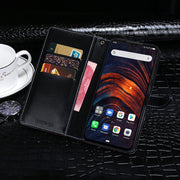 For Ulefone Armor 7 idewei Crocodile Texture Horizontal Flip Leather Case with Holder & Card Slots & Wallet(Black)