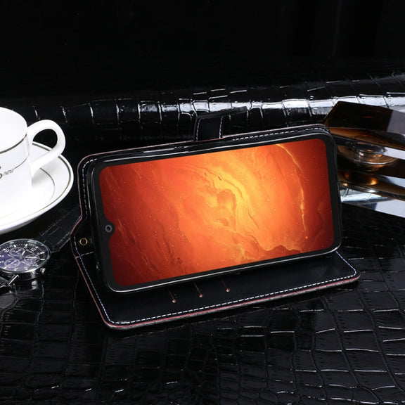 For Blackview BV9800 Pro idewei Crocodile Texture Horizontal Flip Leather Case with Holder & Card Slots & Wallet(Black)