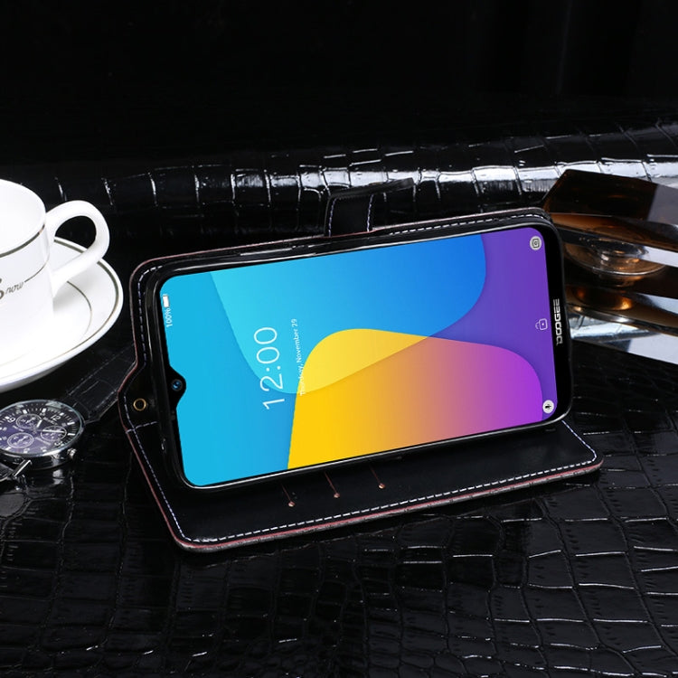 For Doogee X90 idewei Crocodile Texture Horizontal Flip Leather Case with Holder & Card Slots & Wallet(Black)
