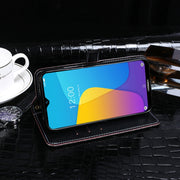 For Doogee X90 idewei Crocodile Texture Horizontal Flip Leather Case with Holder & Card Slots & Wallet(Dark Blue)