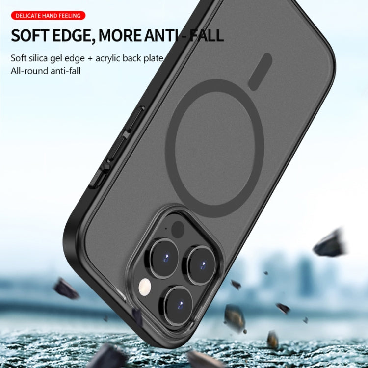 For iPhone 14 Pro Max Skin Feel Frosted Magsafe Phone Case(Transparent White)