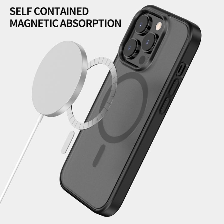 For iPhone 14 Pro Max Skin Feel Frosted Magsafe Phone Case(Transparent White)