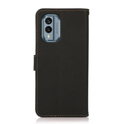 For Nokia X30 5G KHAZNEH Custer Genuine Leather RFID Phone Case(Black)