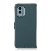 For Nokia X30 5G KHAZNEH Custer Genuine Leather RFID Phone Case(Green)