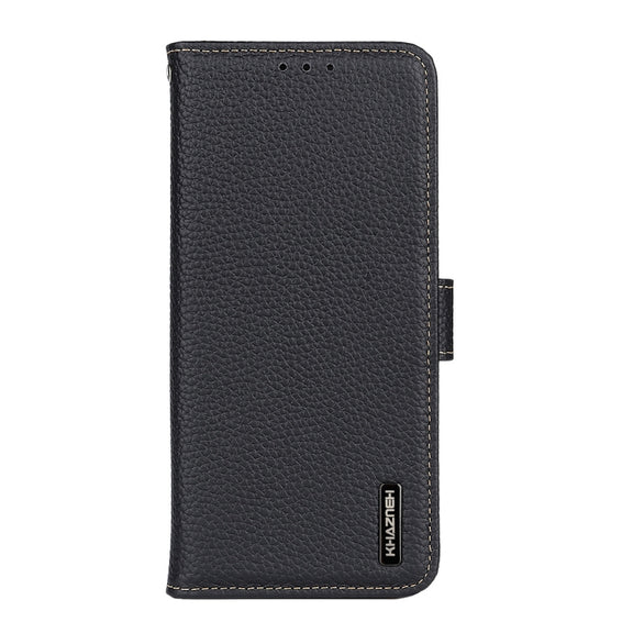 For Nokia X30 5G KHAZNEH Litchi Genuine Leather Phone Case(Black)