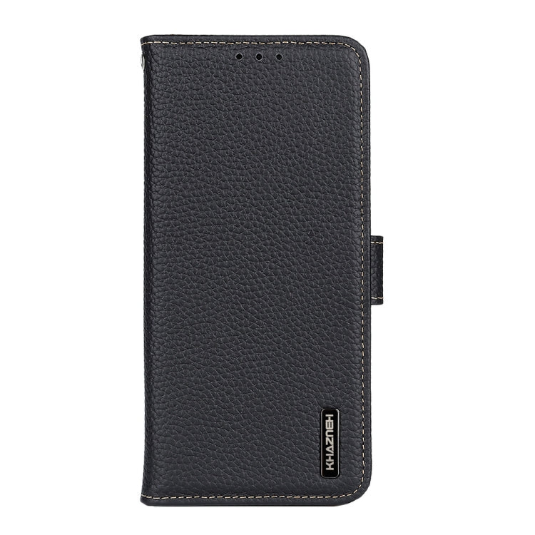 For Nokia X30 5G KHAZNEH Litchi Genuine Leather Phone Case(Black)