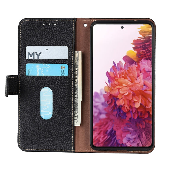 For Nokia X30 5G KHAZNEH Litchi Genuine Leather Phone Case(Black)