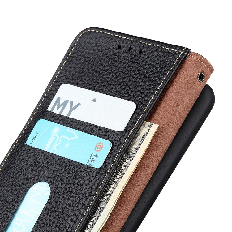 For Nokia X30 5G KHAZNEH Litchi Genuine Leather Phone Case(Black)