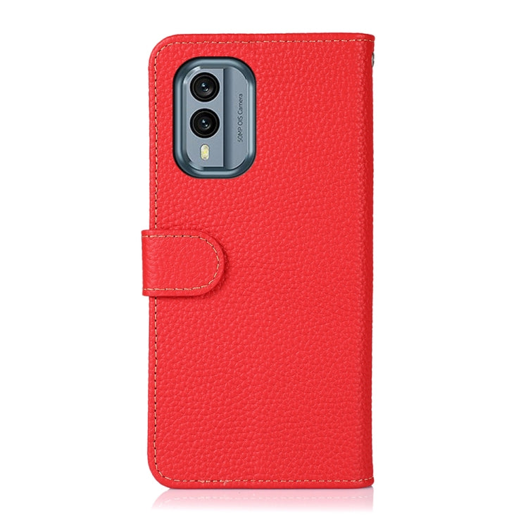 For Nokia X30 5G KHAZNEH Litchi Genuine Leather Phone Case(Red)