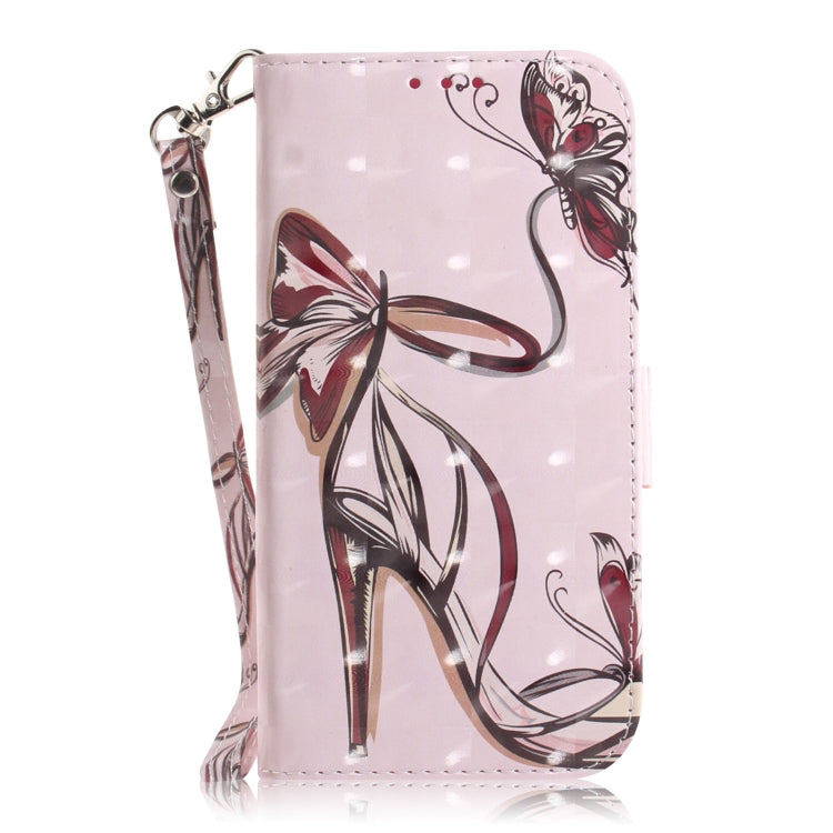For Huawei nova Y70 Plus 3D Colored Pattern Flip Leather Phone Case(Butterfly High-heeled)