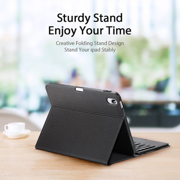For iPad 10th Gen 10.9 2022 DUX DUCIS TK Series Bluetooth Keyboard Leather Case with Touchpad & Smart Sleep Function(Black)